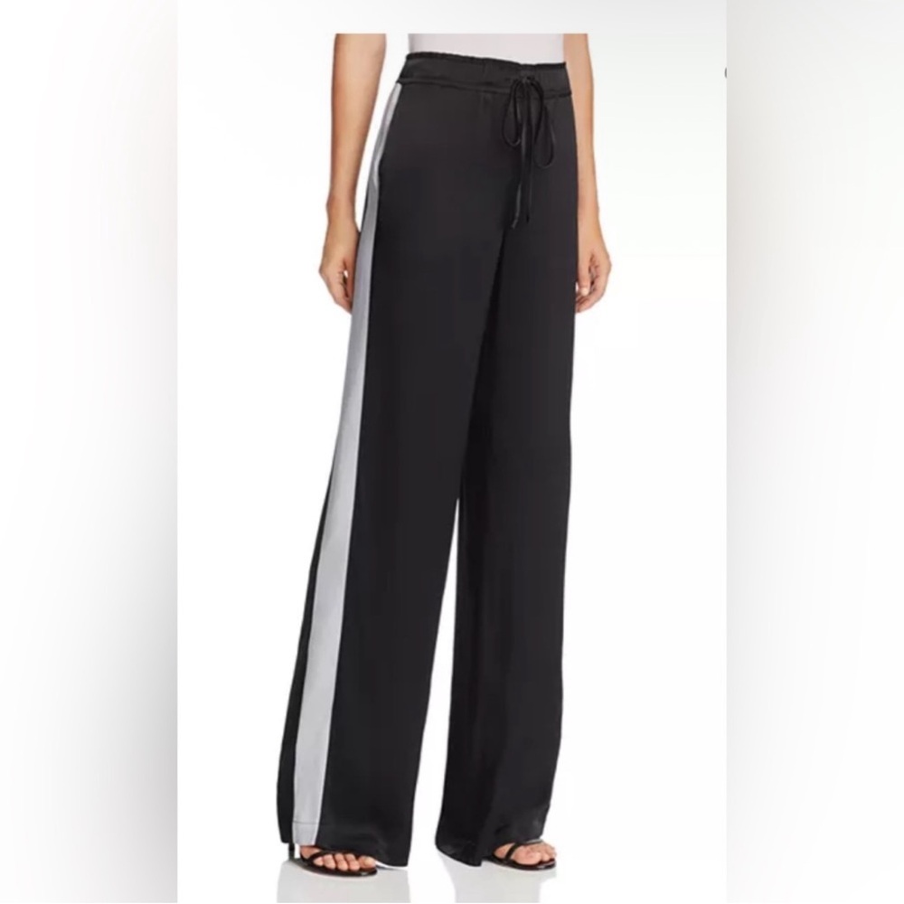 Frame Denim Black satin track pants